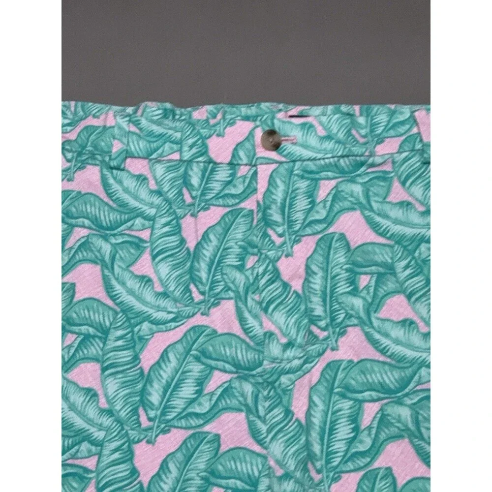 Vineyard Vines Men's Banana Leaf Shorts 44 Green Pink Preppy Hamptons Resort
